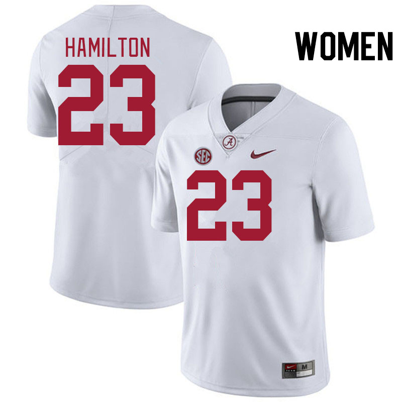 Women #23 Jaren Hamilton Alabama Crimson Tide College Football Jerseys Stitched-White